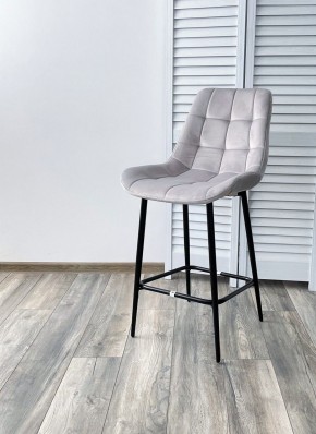 Полубарный стул ХОФМАН, цвет H-09 Светло-серый, велюр / черный каркас H=63cm М-City в Тобольске - tobolsk.ok-mebel.com | фото 2