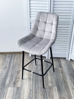 Полубарный стул ХОФМАН, цвет H-09 Светло-серый, велюр / черный каркас H=63cm М-City в Тобольске - tobolsk.ok-mebel.com | фото 4