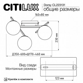 Потолочная люстра Citilux Dorsy CL223131 в Тобольске - tobolsk.ok-mebel.com | фото 11