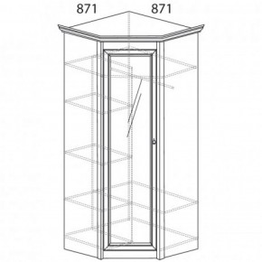 Шкаф угловой №641 "Флоренция" Фасад глухой (угол 871*871) Дуб оксфорд в Тобольске - tobolsk.ok-mebel.com | фото 2