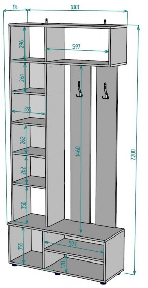 Прихожая с зеркалом V25_M в Тобольске - tobolsk.ok-mebel.com | фото 2