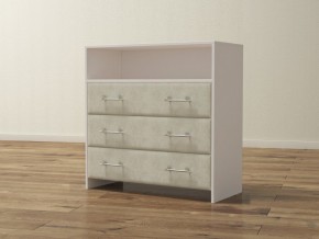 PROxSON Комод Varna (ЛДСП Белая+ткань Белый/Savana Milk (молочный)) 90x40 в Тобольске - tobolsk.ok-mebel.com | фото