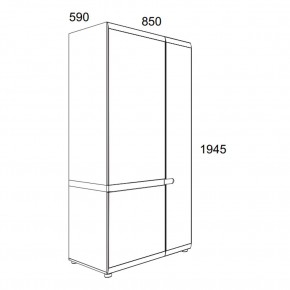 Шкаф 2D/TYP 20A, LINATE ,цвет белый/сонома трюфель в Тобольске - tobolsk.ok-mebel.com | фото 3