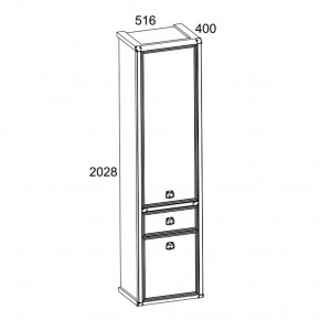 Шкаф 2D1S, MAGELLAN, цвет Сосна винтаж в Тобольске - tobolsk.ok-mebel.com | фото 2