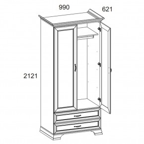 Шкаф 2DG2S, TIFFANY, цвет вудлайн кремовый в Тобольске - tobolsk.ok-mebel.com | фото 3