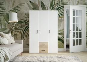 Шкаф 3-х створчатый с ящиками VICTOR (Сонома-Белый) в Тобольске - tobolsk.ok-mebel.com | фото 3