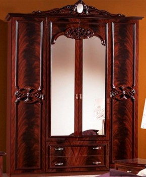 Шкаф 4-х дверный с зеркалами (03.144) Ольга (могано) в Тобольске - tobolsk.ok-mebel.com | фото
