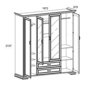 Шкаф 4D2S Z , MONAKO, цвет Сосна винтаж в Тобольске - tobolsk.ok-mebel.com | фото