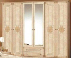 Шкаф 6-и дверный с зеркалами (02.146) Рома (беж) в Тобольске - tobolsk.ok-mebel.com | фото