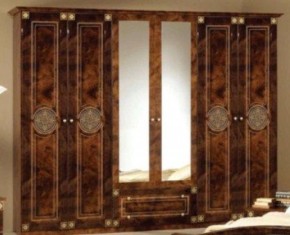 Шкаф 6-и дверный с зеркалами (02.146) Рома (орех) в Тобольске - tobolsk.ok-mebel.com | фото