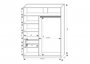 Шкаф-купе 1500 серии NEW CLASSIC K3+K3+B2+PL1 (2 ящика+1 штанга) профиль «Капучино» в Тобольске - tobolsk.ok-mebel.com | фото 3