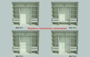 Шкаф-купе 2450 серии NEW CLASSIC K6Z+K1+K6+B22+PL2 (по 2 ящика лев/прав+1 штанга+1 полка) профиль «Капучино» в Тобольске - tobolsk.ok-mebel.com | фото 6