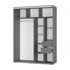 Шкаф-купе Крафт-6 1.6 м ШКК-06 (графит) в Тобольске - tobolsk.ok-mebel.com | фото 2