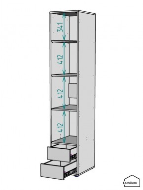 Шкаф Linnea MHR-1-4 2050х400х510 (Графит-М 11.1.25) в Тобольске - tobolsk.ok-mebel.com | фото 3