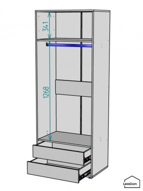 Шкаф Linnea MHR-2-3 2050х800х510 (Графит-М 11.1.25) в Тобольске - tobolsk.ok-mebel.com | фото 3