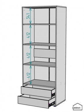 Шкаф Linnea MHR-2-4 2050х800х510 (Графит-М 11.1.25) в Тобольске - tobolsk.ok-mebel.com | фото 3