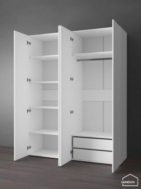 Шкаф Linnea MHR-4PO-2 2050х1600х510 (Белый-М 11.1.2) в Тобольске - tobolsk.ok-mebel.com | фото 5