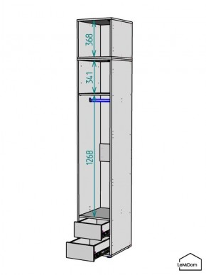 Шкаф с антресолью Linnea MHR-1A-3 2450х400х510 (Белый-М 11.1.1) в Тобольске - tobolsk.ok-mebel.com | фото 3