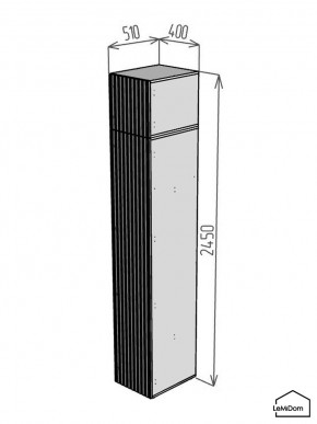 Шкаф с антресолью Linnea MHR-1A-4 2450х400х510 (Графит-М 11.1.25) в Тобольске - tobolsk.ok-mebel.com | фото 2