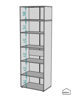 Шкаф с антресолью Linnea MHR-2A-2 2450х800х510 (Графит-М 11.1.25) в Тобольске - tobolsk.ok-mebel.com | фото 3