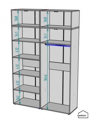 Шкаф с антресолью Linnea MHR-4A-1 2450х1600х510 (ДВ-М 11.1.25) в Тобольске - tobolsk.ok-mebel.com | фото 3