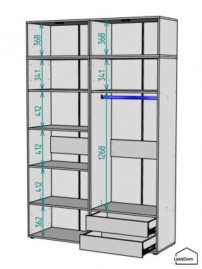 Шкаф с антресолью Linnea MHR-4A-2 2450х1600х510 (Белый-М 11.1.1) в Тобольске - tobolsk.ok-mebel.com | фото 2