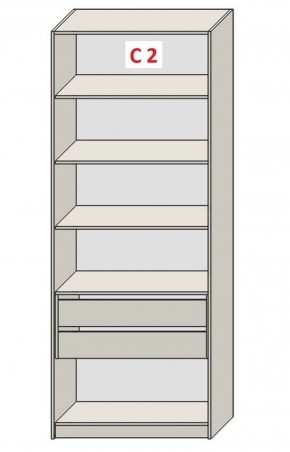 Шкаф СТАНДАРТ С1 без ящика серия "ГЕСТИЯ" (Бежевый песок/Дуб Небраска натуральный ) 800*520*2300 в Тобольске - tobolsk.ok-mebel.com | фото 6