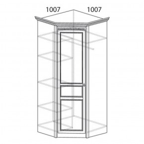 Шкаф угловой №183 "Лючия" Фасад зеркало (Угол 1007*1007) Дуб оксфорд серый в Тобольске - tobolsk.ok-mebel.com | фото 2