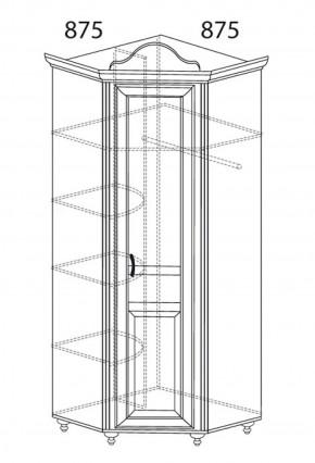 Шкаф угловой №562 "Алиса" (угол 875*875) в Тобольске - tobolsk.ok-mebel.com | фото 2