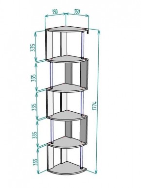 Стеллаж Maria S113-MA (Графит) в Тобольске - tobolsk.ok-mebel.com | фото 3