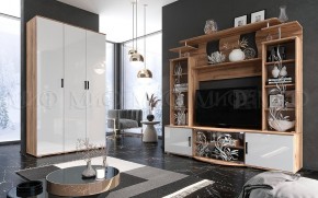 Стенка Виста (Белый глянец/Дуб крафт) в Тобольске - tobolsk.ok-mebel.com | фото 3