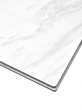 Стол BELLUNO 160 MARBLES KL-99 Белый мрамор матовый, итальянская керамика/ белый каркас, ®DISAUR в Тобольске - tobolsk.ok-mebel.com | фото 4