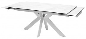 Стол BELLUNO 160 MARBLES KL-99 Белый мрамор матовый, итальянская керамика/ белый каркас, ®DISAUR в Тобольске - tobolsk.ok-mebel.com | фото 5