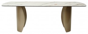 Стол BRONTE 220 KL-188 Контрастный мрамор матовый, итальянская керамика/ Шампань, ®DISAUR в Тобольске - tobolsk.ok-mebel.com | фото 2