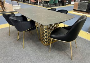 Стол CHIAVARI 220 KL-116 Черный мрамор матовый, итальянская керамика / бронзовый, ®DISAUR в Тобольске - tobolsk.ok-mebel.com | фото 2