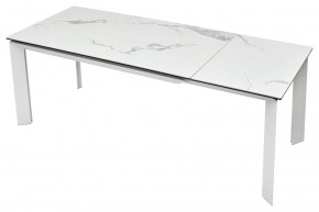 Стол CREMONA 140 HIGH GLOSS STATUARIO Белый мрамор глянцевый, керамика/ белый каркас, ®DISAUR в Тобольске - tobolsk.ok-mebel.com | фото 5