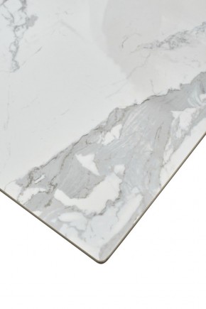 Стол CREMONA 140 HIGH GLOSS STATUARIO Белый мрамор глянцевый, керамика/ белый каркас, ®DISAUR в Тобольске - tobolsk.ok-mebel.com | фото 6