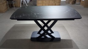 Стол FOGGIA 140 KL-116 Черный мрамор матовый, итальянская керамика/ черный каркас, ®DISAUR в Тобольске - tobolsk.ok-mebel.com | фото 2