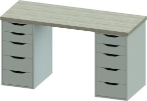 Стол письменный Ингар 2/55 140x75x55, дуб беленый/белый в Тобольске - tobolsk.ok-mebel.com | фото 2