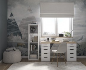 Стол письменный Ингар 2/55 140x75x55, дуб беленый/белый в Тобольске - tobolsk.ok-mebel.com | фото 4