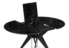 Стол стеклянный Рикла 110(150)х110х76 черный мрамор / черный в Тобольске - tobolsk.ok-mebel.com | фото 4