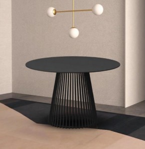 Стол TERNI 120 MATT BLACK MARBLE SOLID CERAMIC Черный мрамор матовый, керамика /Черн.каркас, ®DISAUR в Тобольске - tobolsk.ok-mebel.com | фото 2