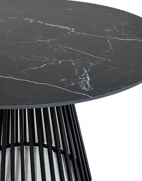 Стол TERNI 120 MATT BLACK MARBLE SOLID CERAMIC Черный мрамор матовый, керамика /Черн.каркас, ®DISAUR в Тобольске - tobolsk.ok-mebel.com | фото 4