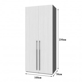 СТОУН С23 Шкаф 2-х створчатый с ящиками (дуб золотой/графит) в Тобольске - tobolsk.ok-mebel.com | фото 2