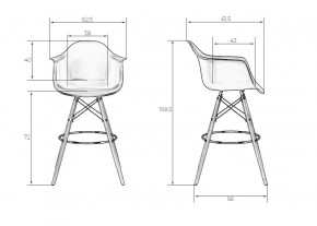 Стул барный DOBRIN DAW BAR, ножки светлый бук, цвет черный в Тобольске - tobolsk.ok-mebel.com | фото 11