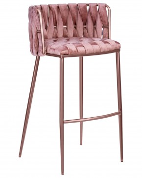 Стул барный DOBRIN EMMA ROSE GOLD, розовый велюр (VF-10) в Тобольске - tobolsk.ok-mebel.com | фото