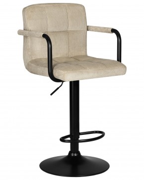 Стул барный DOBRIN KRUGER ARM BLACK, бежевый вельвет (LAR-E2041-04) в Тобольске - tobolsk.ok-mebel.com | фото