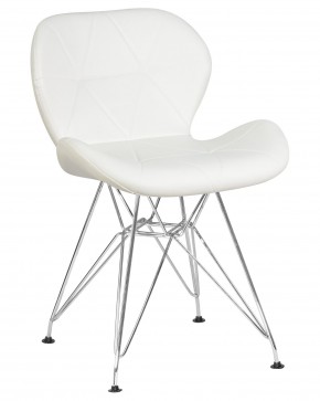 Стул обеденный DOBRIN BUTTERFLY CHROME, ножки хром, цвет белый в Тобольске - tobolsk.ok-mebel.com | фото
