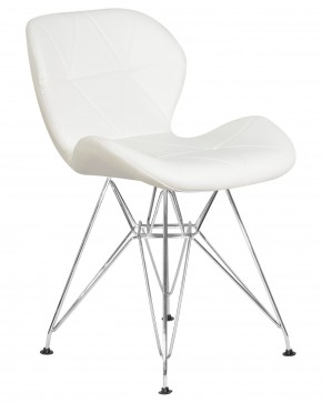 Стул обеденный DOBRIN BUTTERFLY CHROME, ножки хром, цвет белый в Тобольске - tobolsk.ok-mebel.com | фото 2