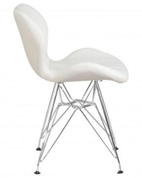 Стул обеденный DOBRIN BUTTERFLY CHROME, ножки хром, цвет белый в Тобольске - tobolsk.ok-mebel.com | фото 3